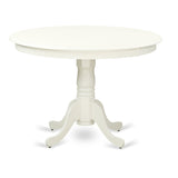 East West Furniture Hbad3-Lwh-C 3 Piece Kitchen Set - Linen White Dining Room Table And 2 Linen White Faux Leather Dining Chairs