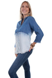 DIP DYE BUTTON DOWN BLOUSE
