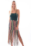 Microfiber Serape Print Skirt W/Frin -Like New