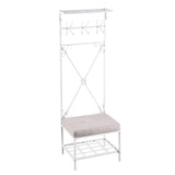 Dovanti Entryway Hall Tree Bench With Storage - Distressed White