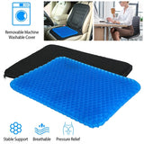 Gel Seat Cushion Non-Slip Breathable Honeycomb Sitting Cushion Pressure Relief Back Tailbone Pain Cushion Pad W/ Cover For Car O