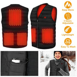Heat Jacket Vest 3 Heating Gear Adjustable Usb Heated Vest Warm Heat Coat Vest W/ 5 Heating Pads For Men Women Winter Outdoor Ac