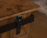 Sunset Trading Stowe Barn Door Console | Media Cabinet | Tv Stand | Rustic Brown Solid Wood