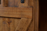 Sunset Trading Stowe Barn Door Console | Media Cabinet | Tv Stand | Rustic Brown Solid Wood