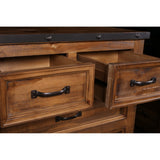 Sunset Trading Rustic City 6 Drawer Chest| Industrial Metal Accents