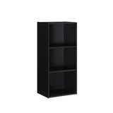 Hodedah 3-Shelf Bookcase In Black