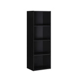 Hodedah 4-Shelf Bookcase In Black