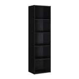 Hodedah 5-Shelf Bookcase In Black