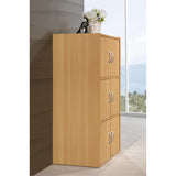 Hodedah 3-Shelf, 6-Door Bookcase In Beech