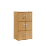 Hodedah 3-Shelf, 6-Door Bookcase In Beech