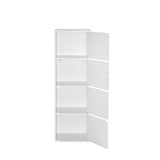 Hodedah 4-Shelf, 4-Door Bookcase In White