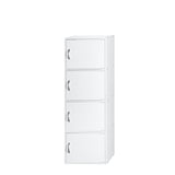Hodedah 4-Shelf, 4-Door Bookcase In White