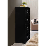 Hodedah 4-Shelf, 8-Door Bookcase Cabinet In Black