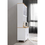 Hodedah Kitchen Cabinet With Top And Bottom Enclosed Cabinet Space In White