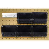 Hang-N-Stack Bin, Package, Includes: (6) 5-3/8L X 4-1/8W X 3H (Qus210) Green Bin And (2) Bin Rails