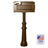 The Hanford Single Lewiston Mailbox Post System, Bronze - Hpst1-800-Lm-Brz