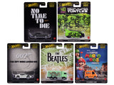Pop Culture 2024 5 piece Set D Premium Series Diecast Model Cars by Hot Wheels