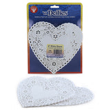 Heart Doilies, White, 6, 100/pkg