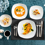 MALACASA Series Elisa 50-Piece Tableware Dinner Set with 6 Cups,Saucers,Mug,Egg Cups,Bowls,Dessert Soup Dinner Plates Service