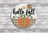 Hello Fall Rattan Pumpkin Door Hanger DIY Unfinished Kit