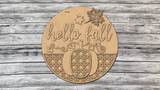 Hello Fall Rattan Pumpkin Door Hanger DIY Unfinished Kit