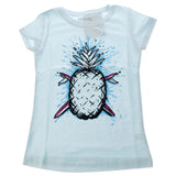 Kids Premium Crew Tee Pineapples Ice Blue by DelSol for Kids 1 Pc TShirt (YXS)