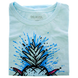 Kids Premium Crew Tee Pineapples Ice Blue by DelSol for Kids 1 Pc TShirt (YS)