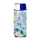 Caroline'S Treasures Light And Airy Daisies Beverage Insulator For Slim Cans, Multicolor