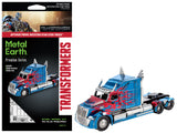 Model Kit Western Star 5700 Truck Optimus Prime Blue with Red Flames Transformers: The Last Knight (2017) Movie (Moderate Di