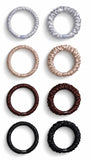 Soft Satin Ruffle Elastics - 4 Set Pack
