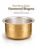 Traditional Brass Bhagona (Kalai Coated) | Heavy Peetal Cooking Pot with Tin-work - medium