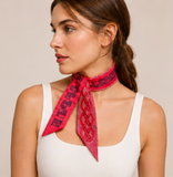 Armenian Alphabet Burgundy Narrow Scarf