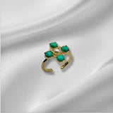 Turquoise Pearl Glory Cross Ring