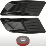 Hood Vent Scoop Covers; Carbon Fiber Style (15-17 Mustang)