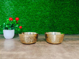 Traditional Brass/Peetal Katori | Embedded Floral Design 6pcs