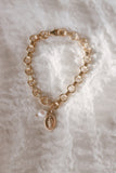 Miraculous Medal and Pearl Ring Band Bracelet