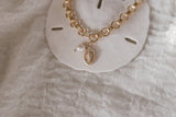 Miraculous Medal and Pearl Ring Band Bracelet