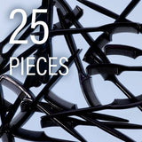 Black Plastic Disposable Eyebrow Comb - 25 Pieces