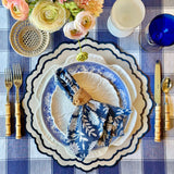 SCARLET WHITE & NAVY BLUE FAUX LEATHER PLACEMAT (Set Of 4)