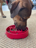 Santa Christmas eBowl Deep Slow Feeder Dog Bowl for Enrichment | USA Made