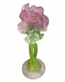 Daum Crystal Roses Candlestick Holder
