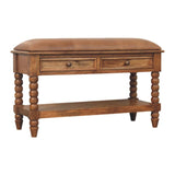 Spindle Leather Bench