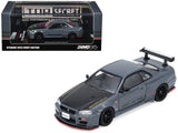 Nissan Skyline GTR (R34) Top Secret RHD (Right Hand Drive) Stealth Gray with Carbon Hood GTSHOW 2025 Event Edition 1/64 Die
