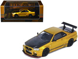 Nissan Skyline GTR (R34) Top Secret RHD (Right Hand Drive) Gold Metallic with Carbon Hood and Trunk Tokyo Auto Salon 2024