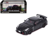 Nissan GTR (R35) Nismo RHD (Right Hand Drive) Nismo Black with Carbon Hood and Top 1/64 Diecast Model Car by Inno Models