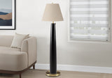 Lighting, 62H, Floor Lamp, Black Metal, Beige Shade, Contemporary
