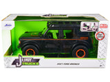 2021 Ford Bronco Matt Black with Orange Stripes and Roof Rack Addictive Desert Designs Just Trucks Series 1/24 Diecast Model