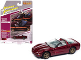 2003 Chevrolet Corvette Convertible 50th Anniversary Anniversary Red Metallic Classic Gold Collection 1/64 Diecast Model Car