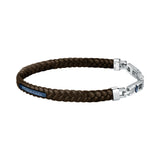 Maserati Jewels Recycled Leather And Stainless Steel Bracelet Jm222Ave03 For Men