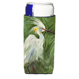 White Egret In Green Grasses Ultra Beverage Insulators For Slim Cans Jmk1141Muk